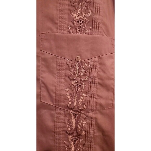 Haband Mens Button Up Shirt Lavender Purple Embroidered  Large - Picture 7 of 9